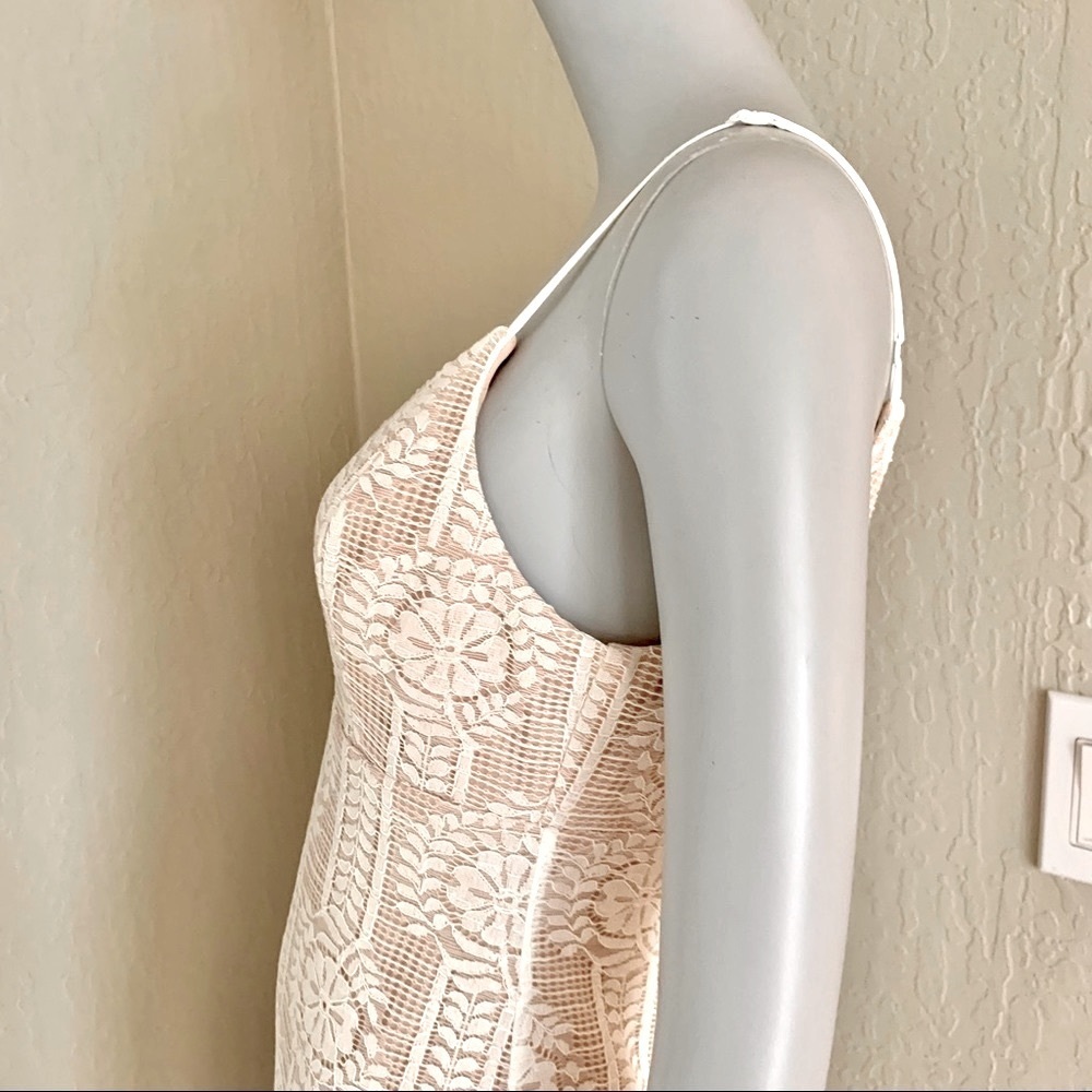 LULUS Avianna Lace Bodycon Dress Spaghetti Strap White Low Back Style 754162 - Picture 11 of 16